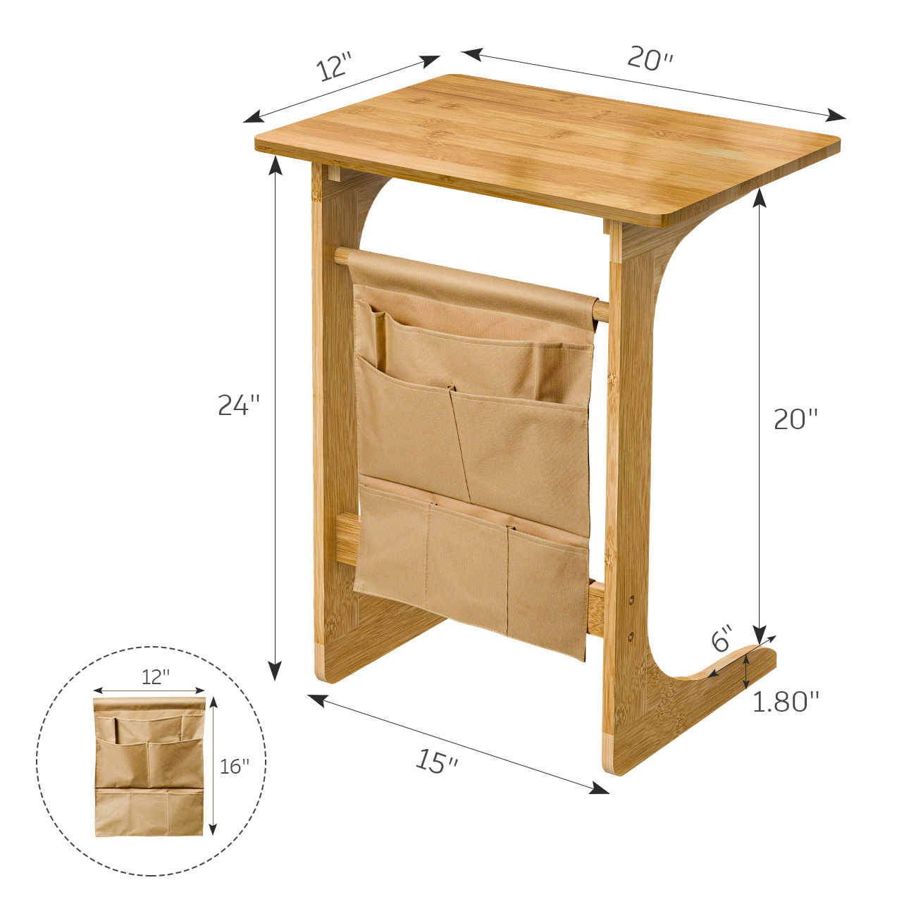 Mesa auxiliar de sofá minimalista moderna, mesa de té de madera maciza, escritorio, mesa pequeña, mesa plegable de oficina junto a la cama, multifuncional