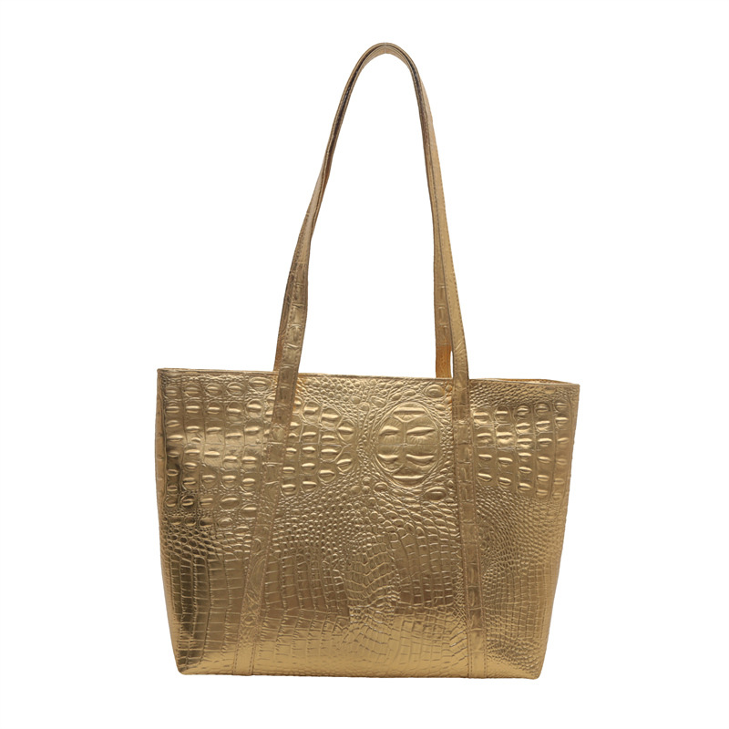 2024 nueva moda cocodrilo casual estilo coreano retro gran capacidad de color sólido damas bolso de hombro de mujer