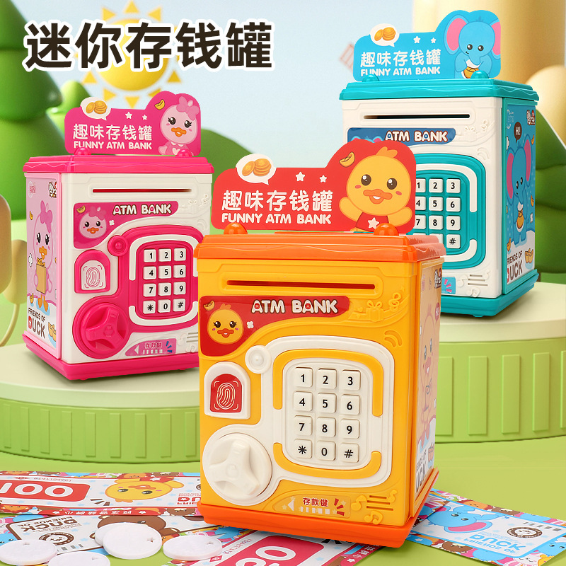 Diversión infantil de la caja de ahorro de la caja de ahorro de la caja de ahorro de la caja de seguridad de la luz de la música de dibujos animados