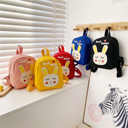 Children's Bags 1-3-5 Years Old Girls Canvas Backpack Cute Cartoon Girl Backpack Baby Kindergarten School Bag