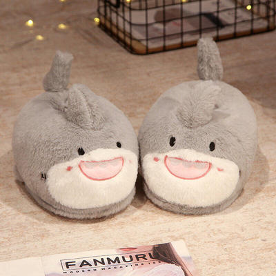 Zapatos de algodón de dibujos animados conejo peludos zapatos de coco zapatos de otoño e invierno gruesos cálidos zapatillas de interior lindo