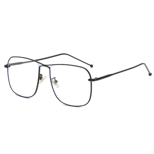 Irregular metal retro anti-blue light myopia glasses with large frame, small face-revealing flat glasses, Korean style trendy glasses