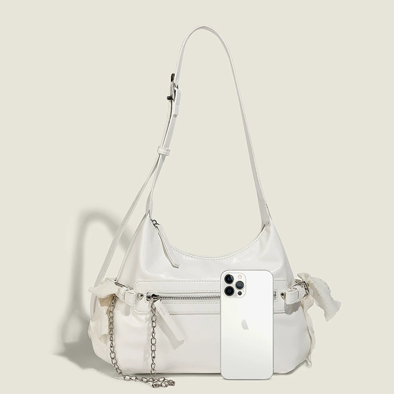 Brand shoulder bag with bow, universal one-shoulder bag