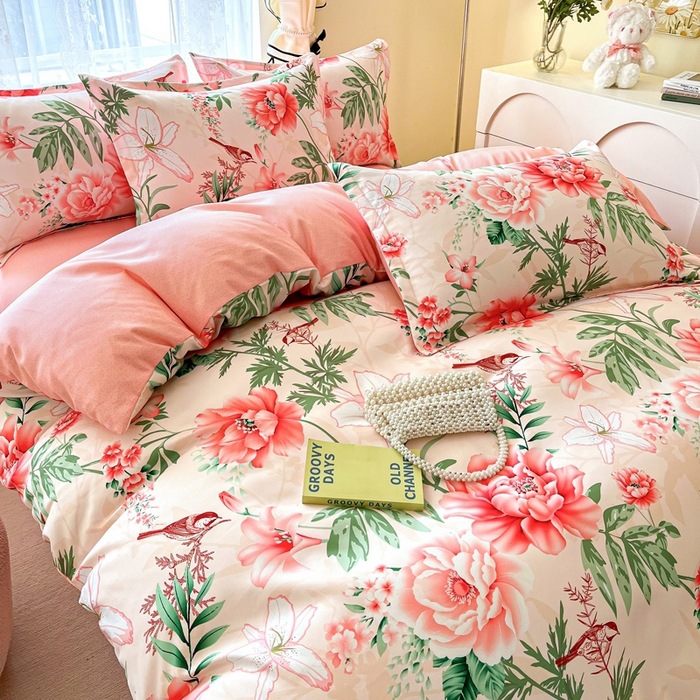 Jardín completo de paisajes primaverales.