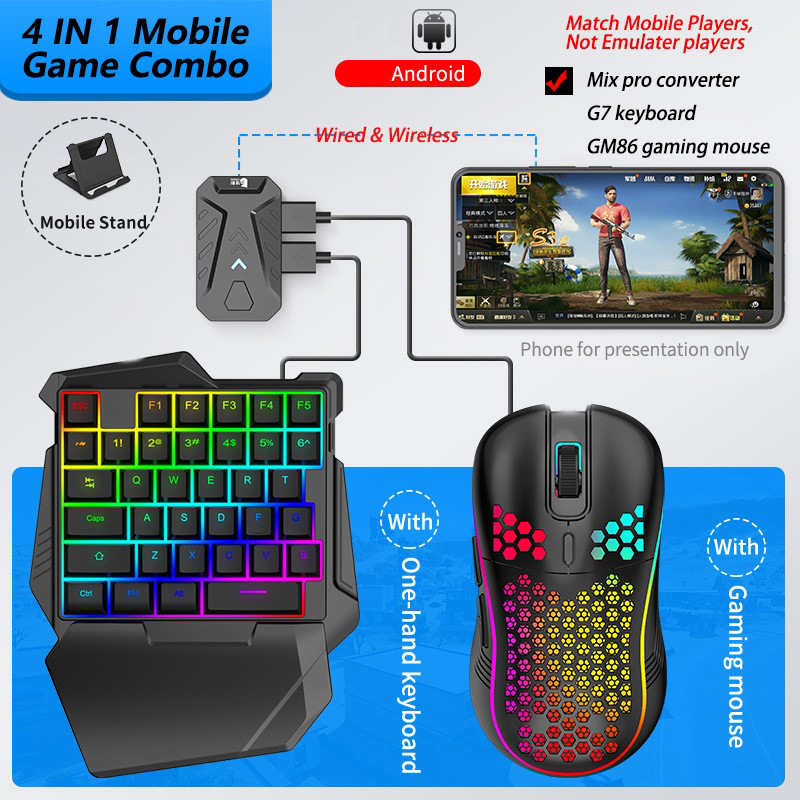 Jiaying Mobile Gamepad Convertidor de teclado y mouse Trono de trono Android Chicken Eating Eating Detector Accesorios periféricos