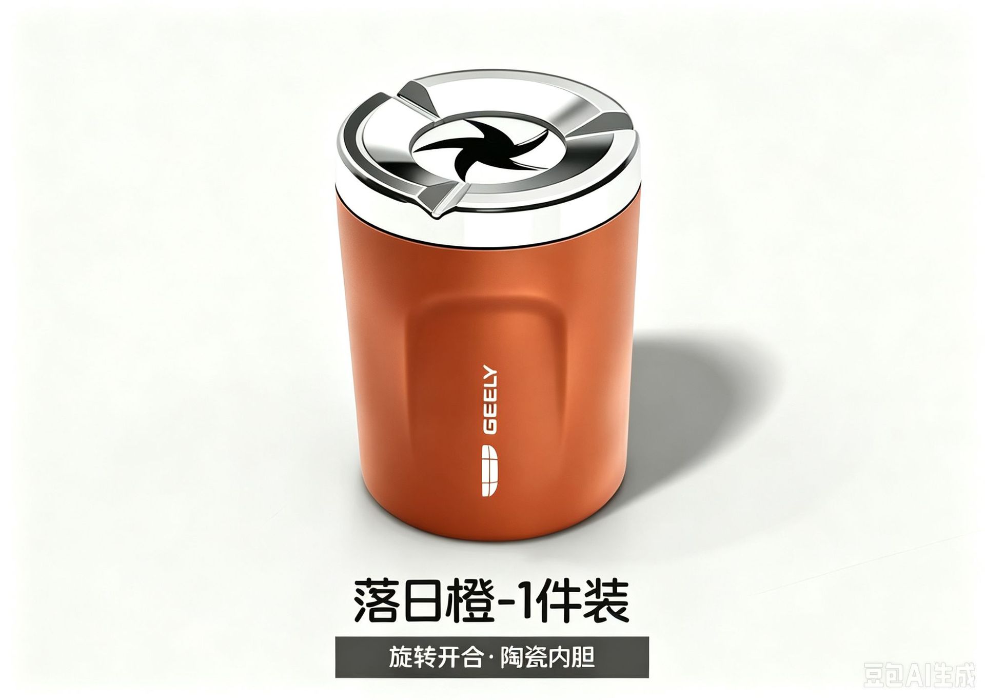 Sealed rotating car ashtray, anti-ash flying metal, creative high-end in-car ashtray, anti-drop device