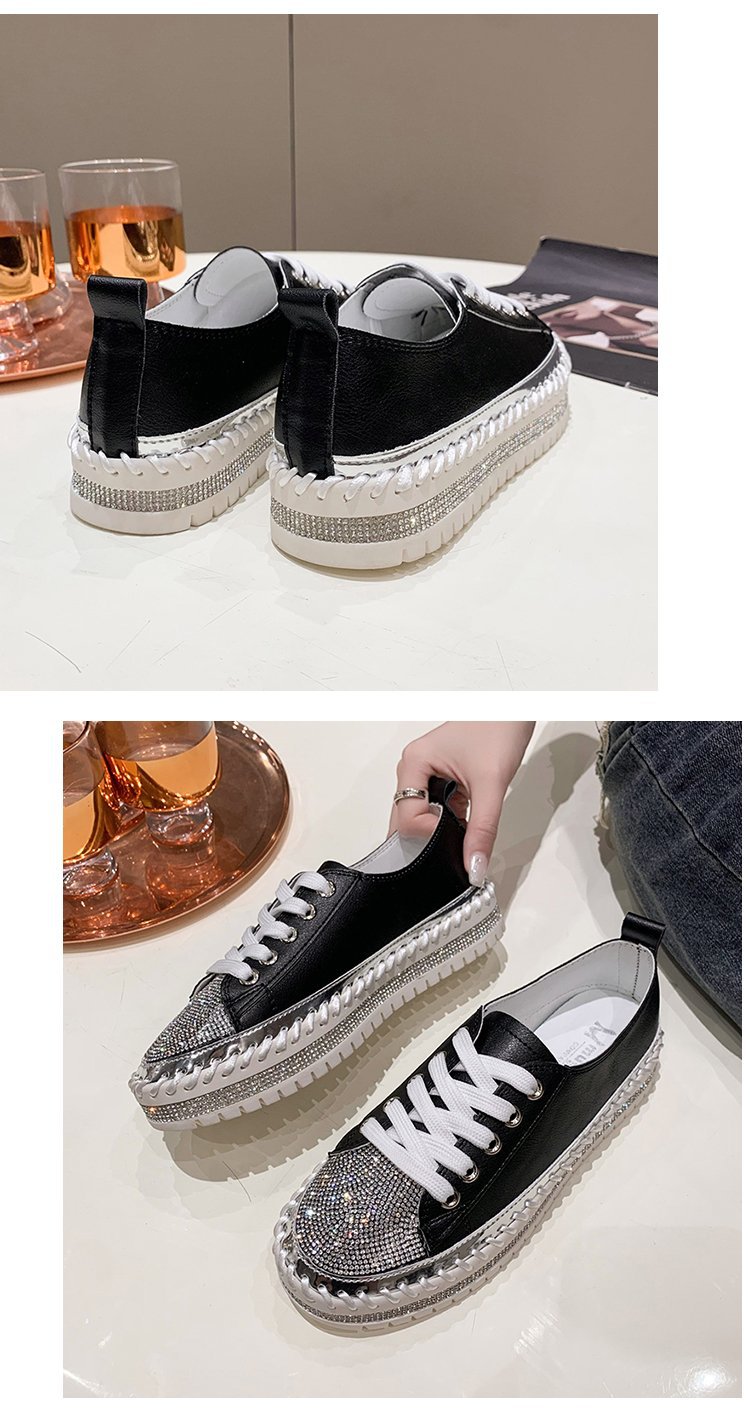 Women's Sports Solid Color Rhinestone Round Toe Flats display picture 17