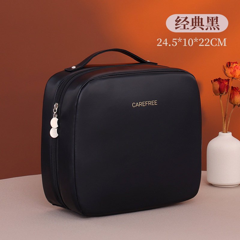 Nuevos productos transfronterizos, bolsa de maquillaje semi-vertical, bolsa de maquillaje portátil de gran capacidad, bolsa de almacenamiento de maquillaje de división multicapa