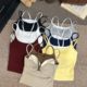 Spice Girls Pure Desire for Wind Fake Two-piece Camisole Small Vest Bow Back Fixed Cup with Chest Pad Underwear Women's Outer Wear
