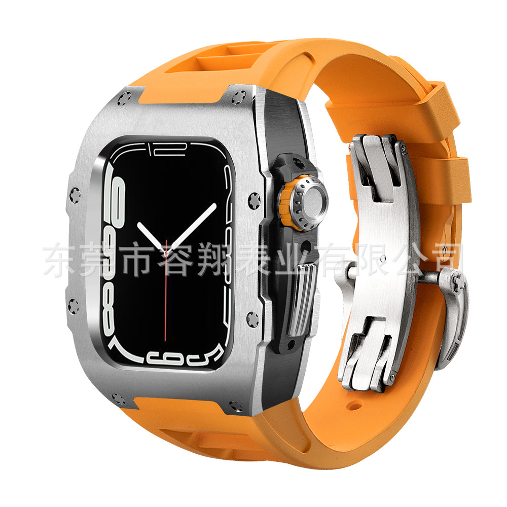 Adecuado para Apple applewatch 8/7/6/5 modificado reloj Correa protectora Shell iwatch caja de reloj de acero inoxidable