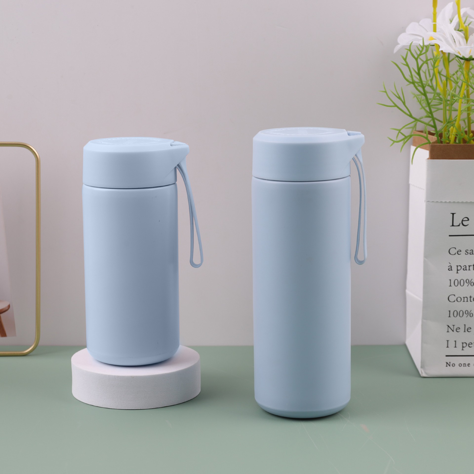 Moda simple 304 taza de acero inoxidable portátil cuerdas taza de agua al aire libre mini taza de bolsillo taza de regalo al por mayor