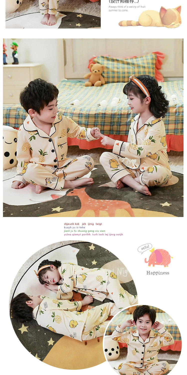 cotton nightgowns Dinosaur Cardigan Set Spring Children Pajamas Suit Long Sleeve Girls Sleepwear Full Autumn Kids Homewear Boys Pyjamas Set best nightgowns