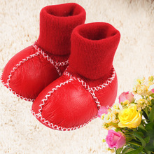 學步鞋外貿冬季羊毛兒童鞋軟底寶寶皮毛一體6-12個月加厚保暖棉鞋
