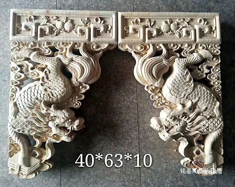 Y东阳木雕园林寺庙仿古建筑构件实木狮子牛腿雀替人物雕花梁托角