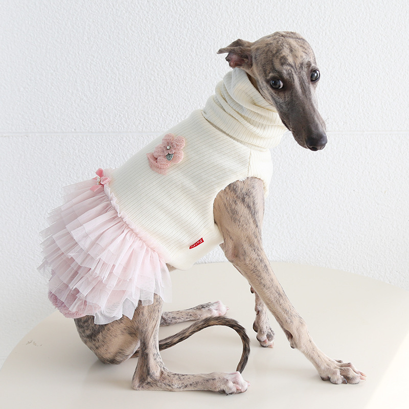 Petstyle 灵缇堆堆领百褶纱裙 意大利小灵缇惠比特宠物衣服跨境亚|undefined
