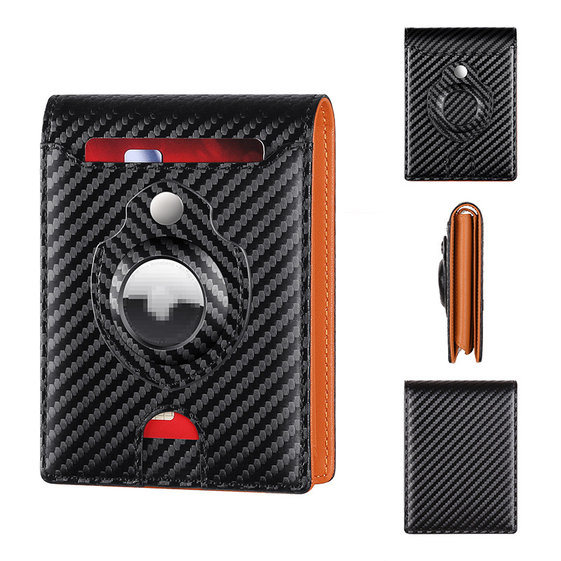 Amazon bolsa de tarjetas transfronterizas al por mayor portátil anti-robo cepillo anti-magnético clip de dólares Apple / Apple AirTag cartera para hombres