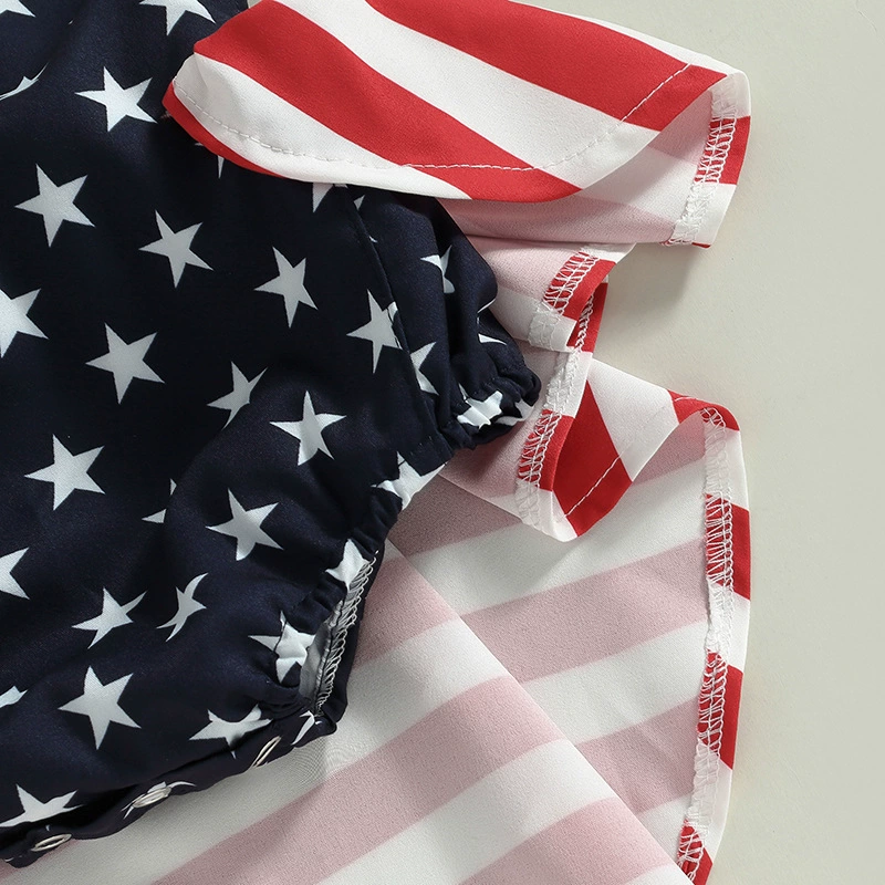 European and American INS cross -border national flag independent day skirts connecting the body of the foreign trade explosion conjoined conjoined climbing sleeves