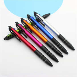 厂家直销三色触控笔多色圆珠笔三色按动电容笔多功能3色触屏笔