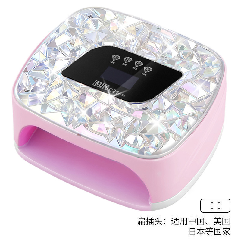 Lámpara de manicura de almacenamiento de doble fuente de luz inteligente de manicura de secado rápido UV doble fuente de luz de diamante de manicura de luz de larga duración