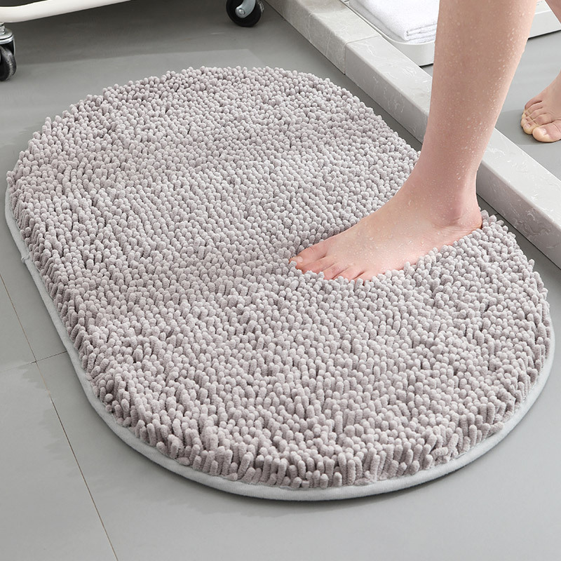 TEMU venta caliente esterillas de piso de cheneil de espesamiento alfombra de absorción de agua fuerte alfombra de puerta antideslizante inodoro alfombra de cama cama image 8