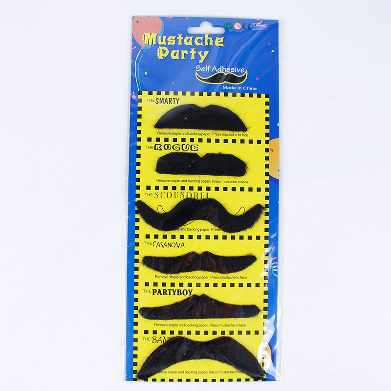 Accesorios de barba falsa de Halloween, suministros para fiestas, disfraces, simulación, barba falsa negra, barba de ocho caracteres