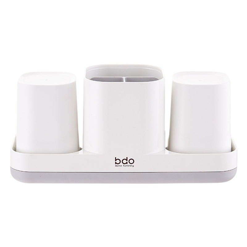 Portacepillos de dientes para baño, soporte para cepillo de dientes eléctrico, soporte para vasos de lavado, para parejas, sin necesidad de taladrar