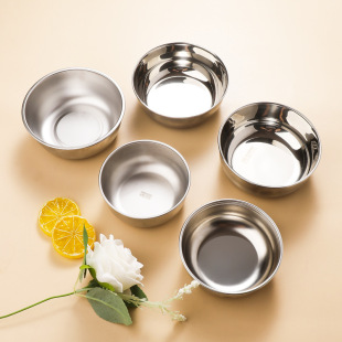 Amazon's Popular Stainless Steel Food Bowl Liner Silicone Suction Cup Bowl Accessories Tableware 304 Single Layer Bowl for Kidsren
