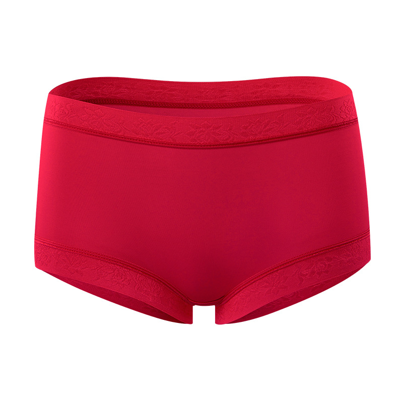 Tangge natural de seda Mora ropa interior las mujeres transpirable cómodo encaje cadera inconsútil boxeador ropa interior