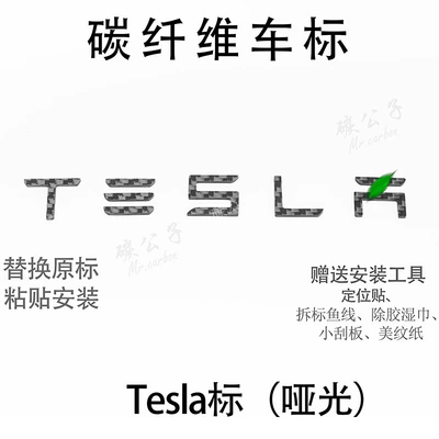 after Model3YSX of Tesla – Car logo - tesla-matte-rear-logo