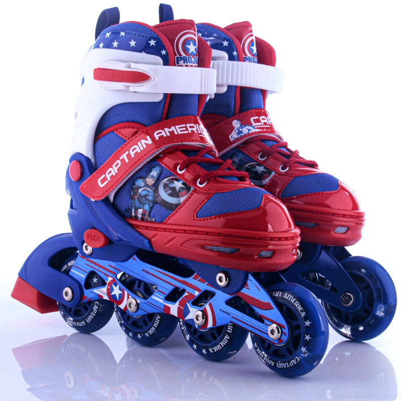 Бренд Skates, мультяшный детский мигающий набор для уличного катания на роликах, восемь кругов