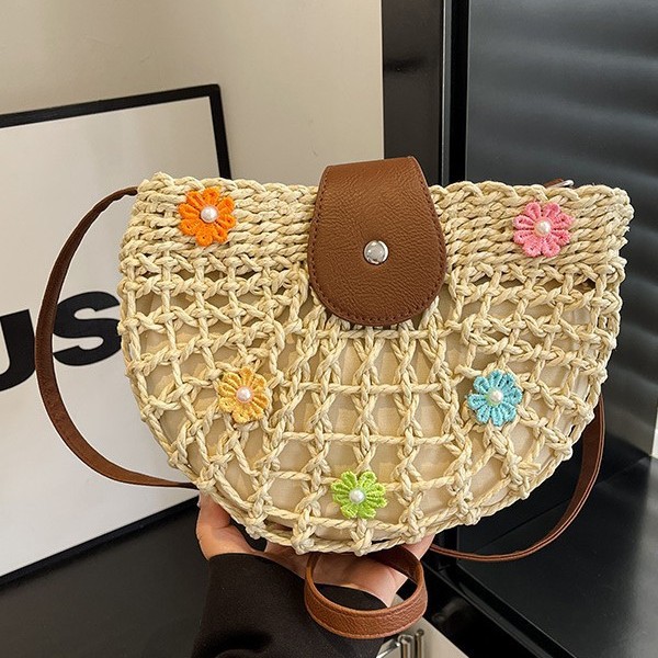 包邮2025夏季新款镂空草编包环保潮流单肩斜挎包跨境热卖环保女包