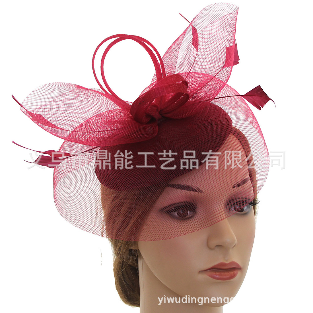 Amazon's Popular European and American Imitation Linen Headpiece, Bridal Feather Mesh Headpiece, Dual-Use Hairpin, Hair Accessory, Small Hat
