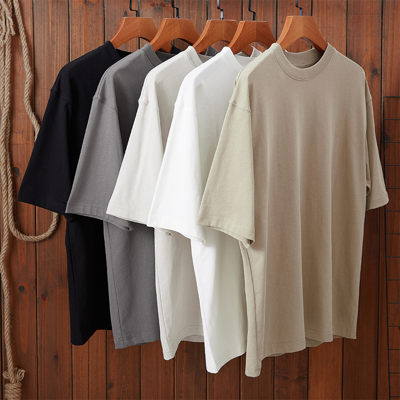 Ameikaji 250g cotton large size heavy blank t-shirt round neck solid color loose half sleeve bottoming shirt men's T-shirt Ameikaji 250g cotton large size heavy blank t-shirt round neck solid color loose half sleeve bottoming shirt men's T-shirt
