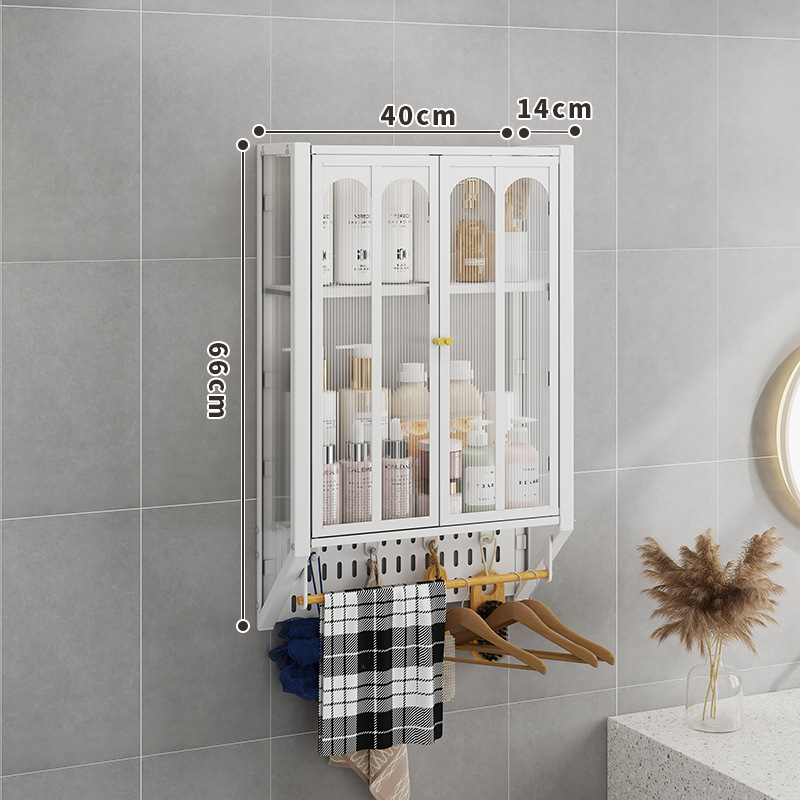 Estantes de pared sin clavos para el hogar, gabinetes a prueba de polvo, baños, gabinetes de pared, estantes, una pieza