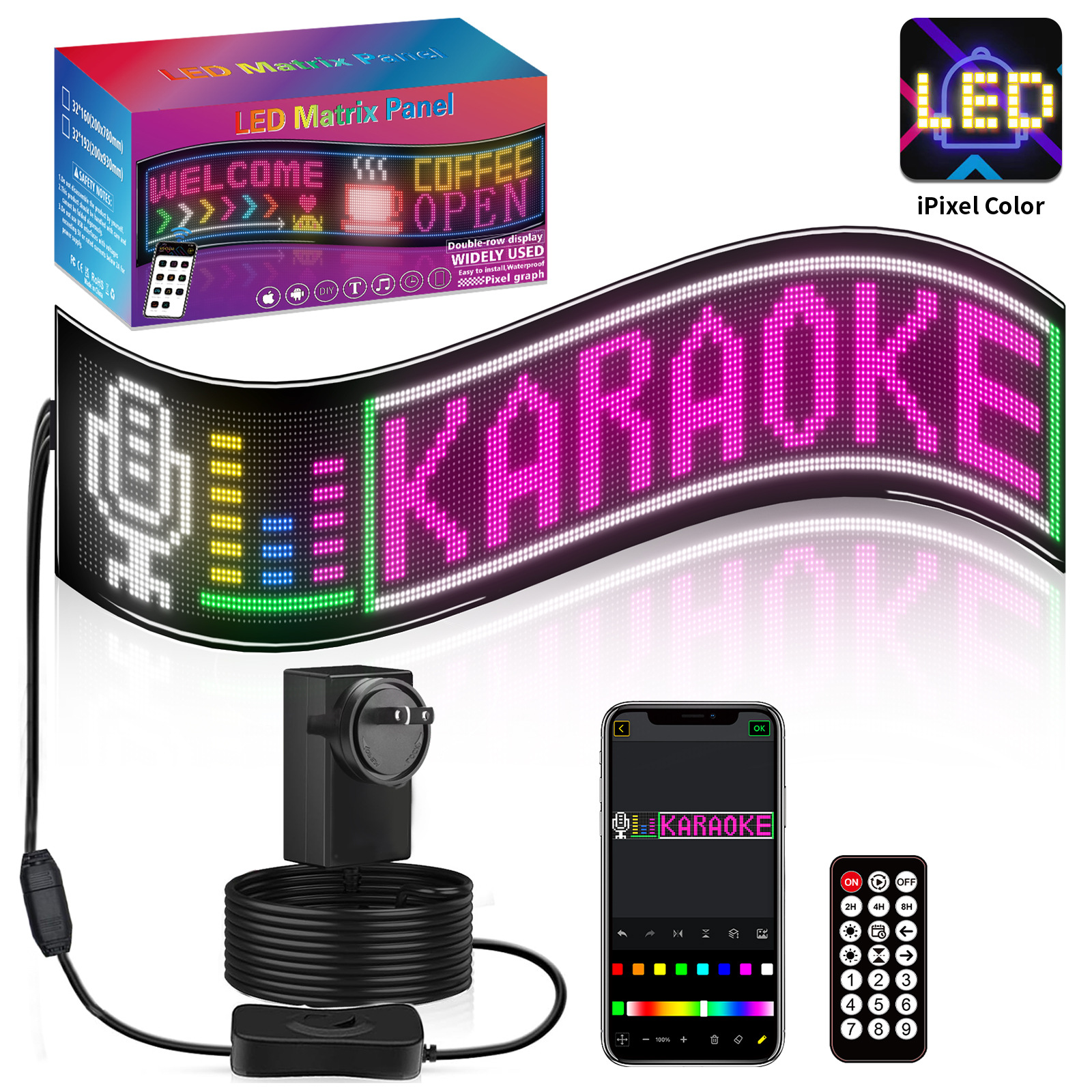 32*192 publicidad de ventana LED pantalla flexible APP programación Bluetooth pantalla de coche pegatinas de coche inteligente LED con pantalla nueva