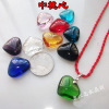 Crystal, agate pendant heart-shaped engraved, necklace, accessory