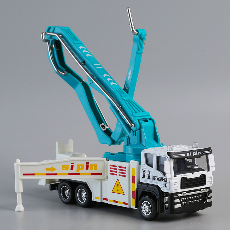 Concrete Pump Truck Model Inertia-Resistant Car Simulation Engineering Vehicle Cement Transport Vehicle Toy Simulation Car Model