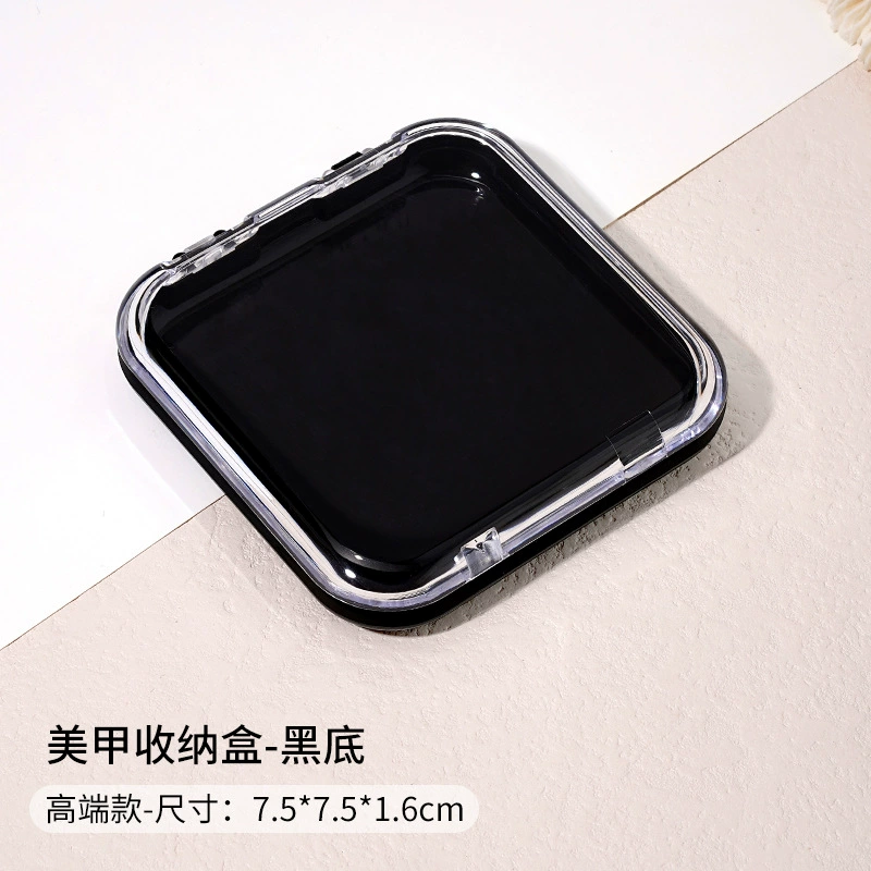 Коробочка для накладных ногтей, прозрачный кейс для маникюра, 7,5×7,5×1,6 см, пылезащитная