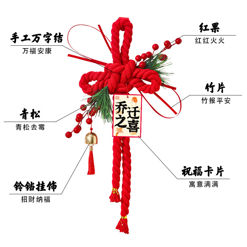 乔迁之喜装饰新居搬新家福字挂件喜庆氛围布置用品入户门挂万字结|undefined