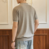 ZF8110-MW复古拼色翻领OLO衫男夏季薄款休闲针织短袖T恤上衣，男装针织衫/毛衣，星座614