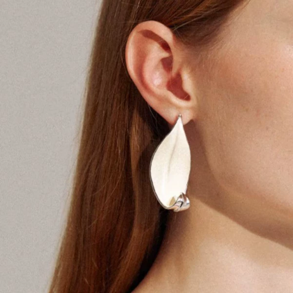 White enamel, bracelet, ring, earrings, set, high-quality style