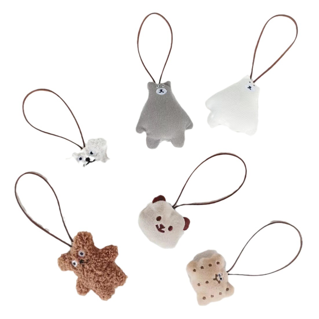 Cartoon cute ins soft waxy rabbit bear doll bag pendant baby bag name Hanging Ornament Gift