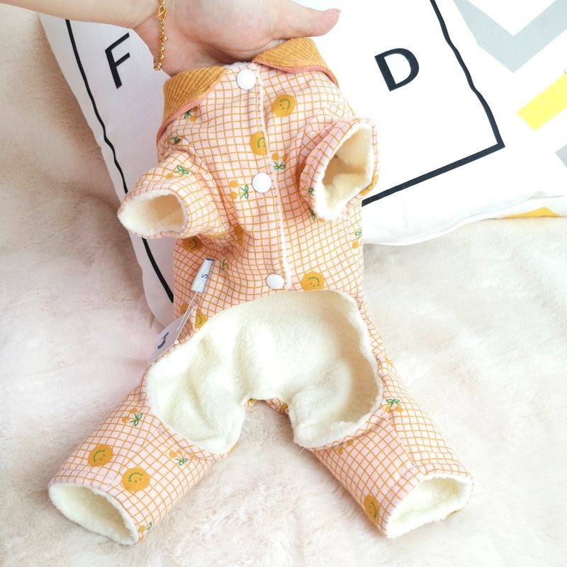 (2개) 강아지 강아지 옷 테디 BICHON 잠옷 면화 옷 작은 개 애완 동물을위한 새로운 4 다리 겨울 가을, 겨울 옷