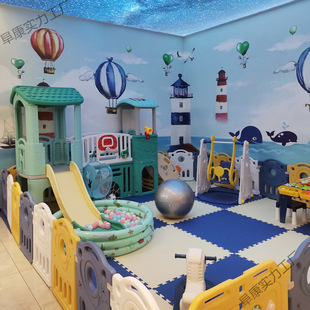 Children's Playground Home Indoor Slide Swing Small Family Playground Equipment Baby Amusement Park Fence