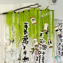 春季绿色系毛线幼儿园环创场景吊饰挂饰自然角编织区毛毡燕子装饰