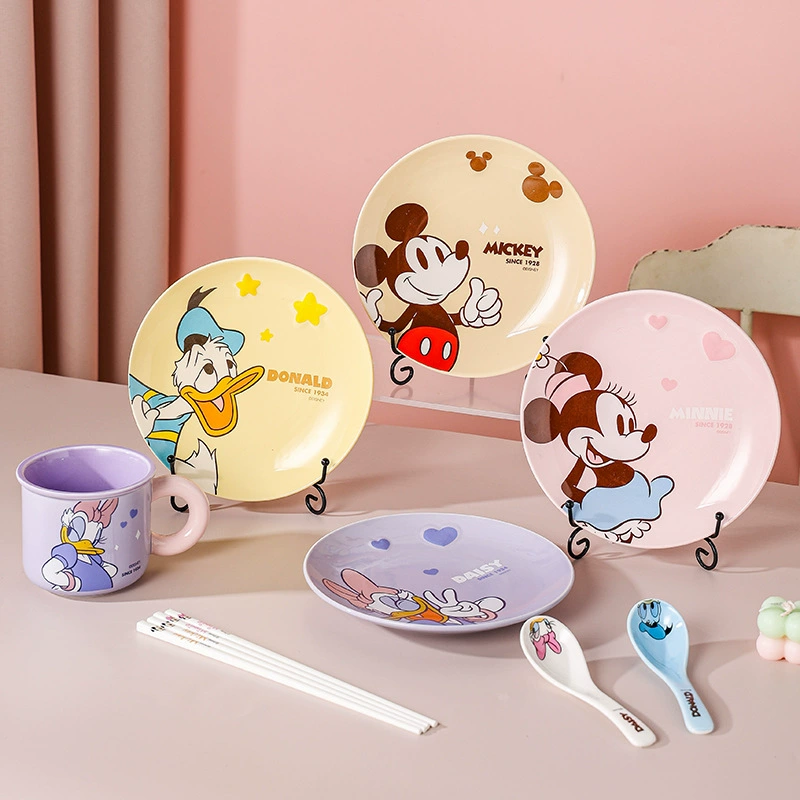Disney, cute ceramic tableware for home use, cartoon dinner plate