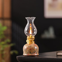 陶瓷酥油灯手绘敦煌怀旧复古氛围灯灯盏新中式书房卧室小夜灯灯具