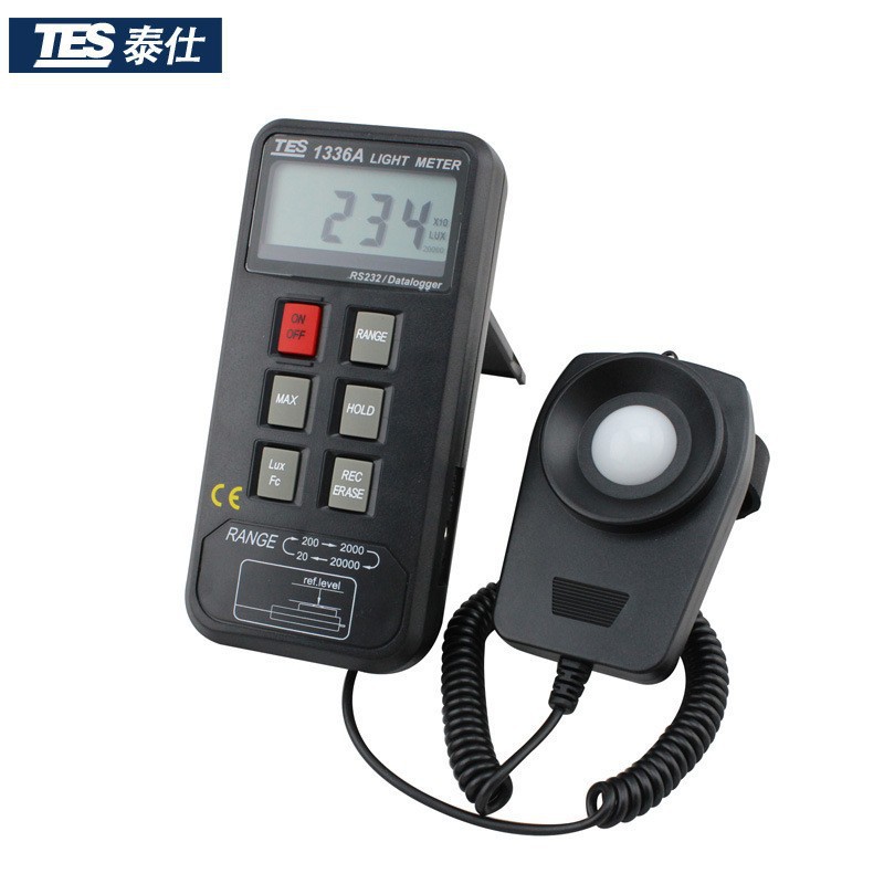 台湾泰仕TES-1336A数显式照度计 亮度计 光度计 测光仪带储存记录