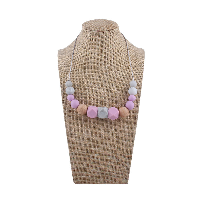 Comercio exterior Amazon nuevo silicona molar teether collar bebé teether palo masticable colgante collar