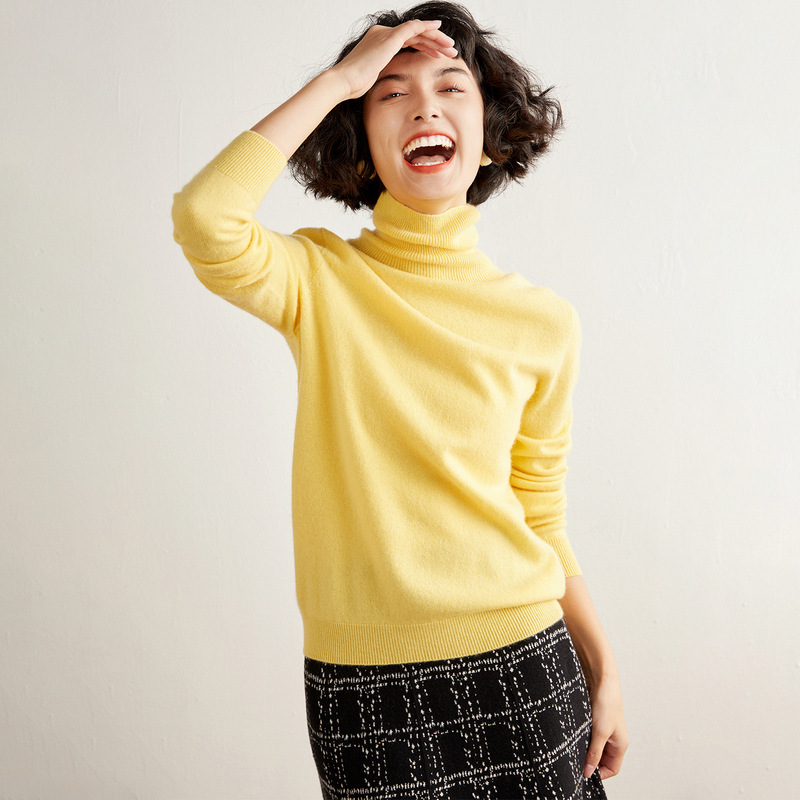 Lukaisha Autumn and Winter New Cashmere Sweater for Women, High-Neck Loose Fashion Versatile Sweater Base Layer